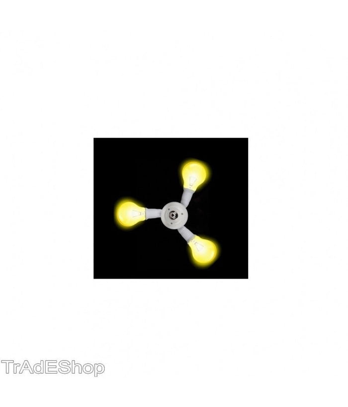 Portalampada Sdoppiatore E27 Adattatore Con 3 Ingressi Attacco Lampadina 3 In 1         