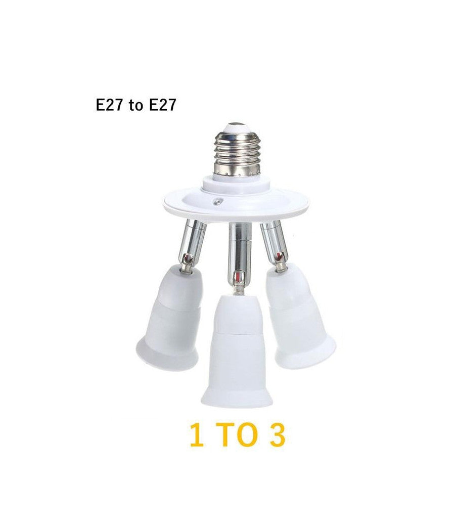 Portalampada Sdoppiatore E27 Adattatore Con 3 Ingressi Attacco Lampadina 3 In 1         
