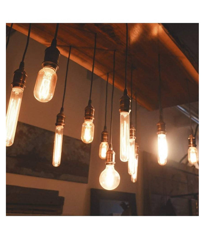 Portalampada Vintage Stile Retro' Sospensione Pendente E27 Bronzo Ottone E27-02         