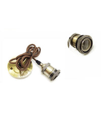 Portalampada Vintage Stile Retro' Sospensione Pendente E27 Bronzo Ottone E27-02         