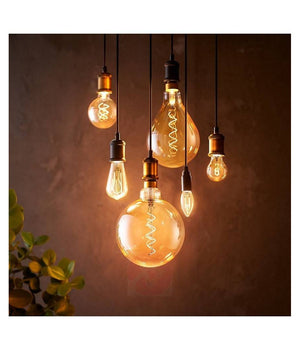 Portalampada Vintage Stile Retro' Sospensione Pendente E27 Bronzo Ottone E27-02         