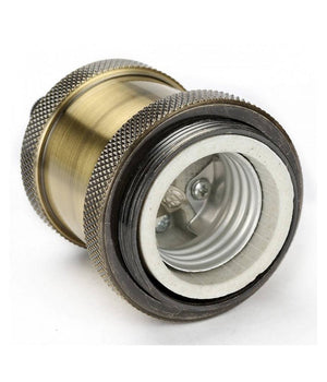 Portalampada Vintage Stile Retro' Sospensione Pendente E27 Bronzo Ottone E27-02         