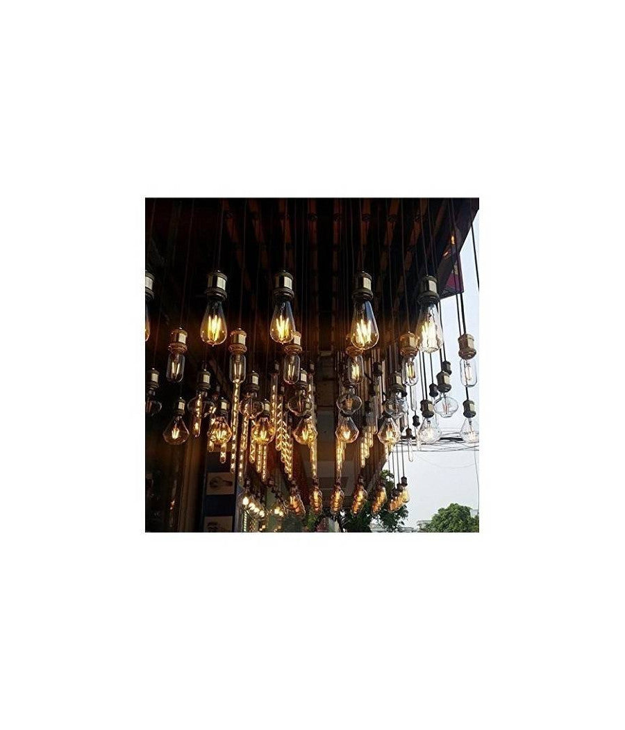 Portalampada Vintage Stile Retro' Sospensione Pendente E27 Bronzo Ottone E27-02         