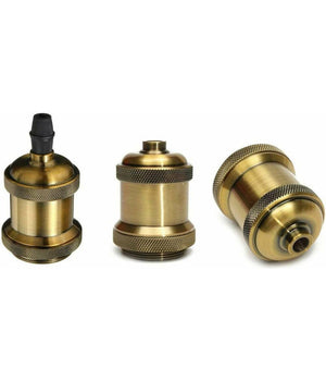 Portalampada Vintage Stile Retro' Sospensione Pendente E27 Bronzo Ottone E27-02         