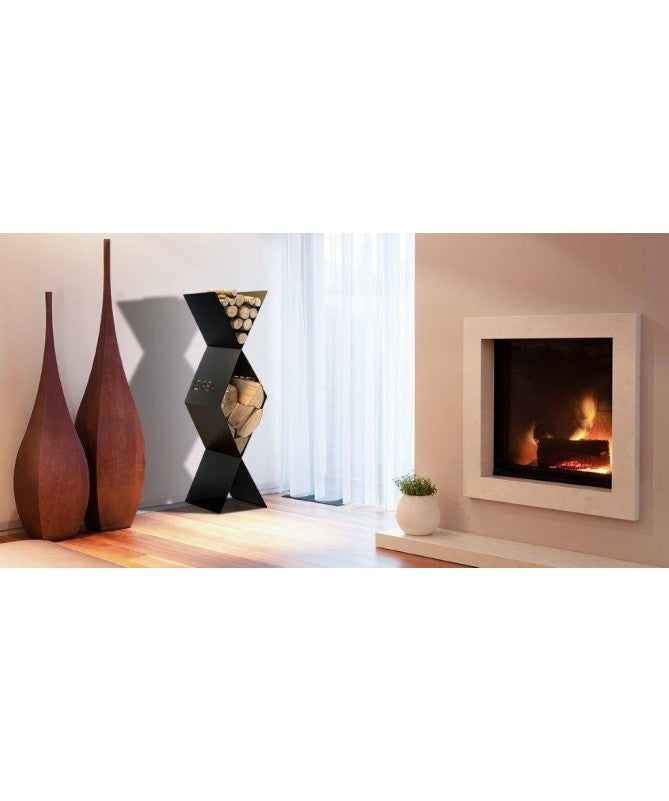 Portalegna Rombo alto in acciaio - Made in Italy