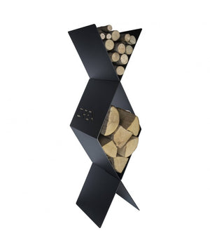 Portalegna Rombo alto in acciaio - Made in Italy