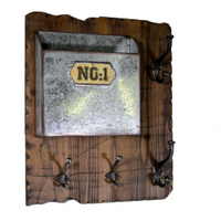 Portalettere legno 1 posto c/appendino 4p cm46,5x15h56