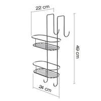 Portaoggetti appendibile da doccia Gedy 24x22x49 cm in metallo cromato con due mensole | Tito Round