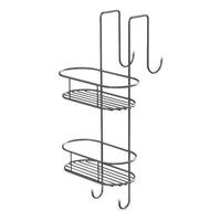 Portaoggetti appendibile da doccia Gedy 24x22x49 cm in metallo cromato con due mensole | Tito Round