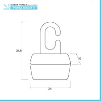 Portaoggetti doccia grigio in PVC gancio e fori di scolo per l'acqua
