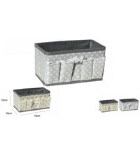 Portaoggetti In Tessuto Organizer Contenitore Scatola 5 Tasche 18x10x10cm 53032a         