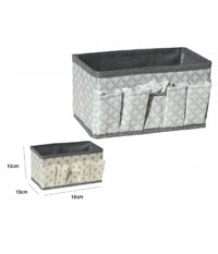 Portaoggetti In Tessuto Organizer Contenitore Scatola 5 Tasche 18x10x10cm 53032a         