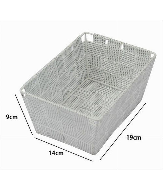 Portaoggetti Organizer Bagno Camera Cucina Tessuto Grigio Chiaro 19x14x9cm 79006         