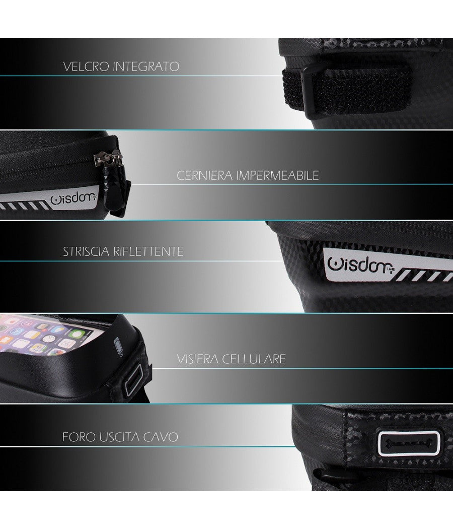 Portaoggetti Porta Cellulare Touch Screen Con Visiera Attacco Universale Xc-2654         