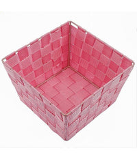 Portaoggetti Rosa Organizer Bagno Camera Cucina In Tessuto 16 X 16 X 8.5cm 79005         