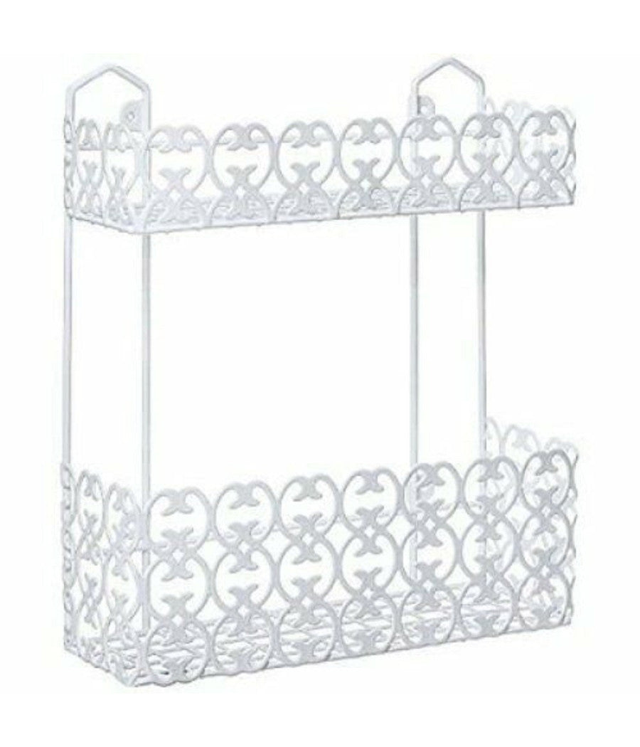 Portaoggetti Sapone Bagnoschiuma 2 Piani Ripiani Appoggio Bagno Da Parete 52525         