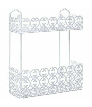 Portaoggetti Sapone Bagnoschiuma 2 Piani Ripiani Appoggio Bagno Da Parete 52525         