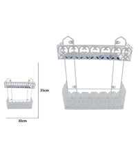 Portaoggetti Sapone Bagnoschiuma 2 Piani Ripiani Appoggio Bagno Da Parete 52525         