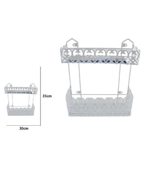 Portaoggetti Sapone Bagnoschiuma 2 Piani Ripiani Appoggio Bagno Da Parete 52525         