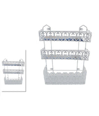 Portaoggetti Sapone Bagnoschiuma 3 Piani Ripiani Appoggio Bagno Da Parete 52526         