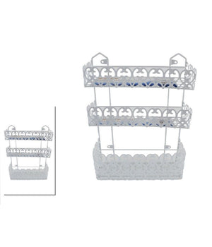 Portaoggetti Sapone Bagnoschiuma 3 Piani Ripiani Appoggio Bagno Da Parete 52526         