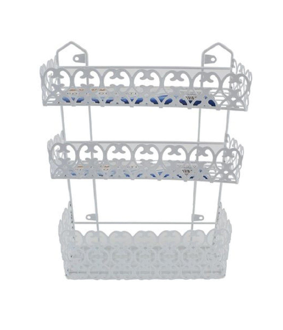 Portaoggetti Sapone Bagnoschiuma 3 Piani Ripiani Appoggio Bagno Da Parete 52526         