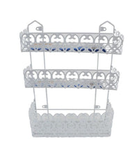 Portaoggetti Sapone Bagnoschiuma 3 Piani Ripiani Appoggio Bagno Da Parete 52526         