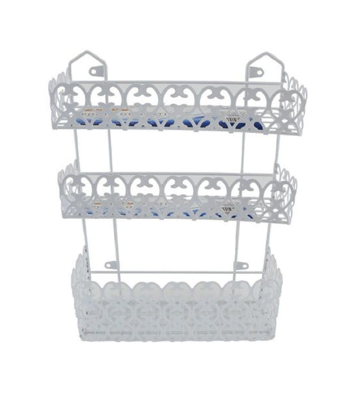 Portaoggetti Sapone Bagnoschiuma 3 Piani Ripiani Appoggio Bagno Da Parete 52526         