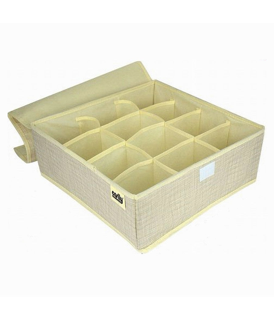 Portaoggetti Tessuto Organizer Contenitore Biancheria 12 Posti 32x32x12 Cm 69718         