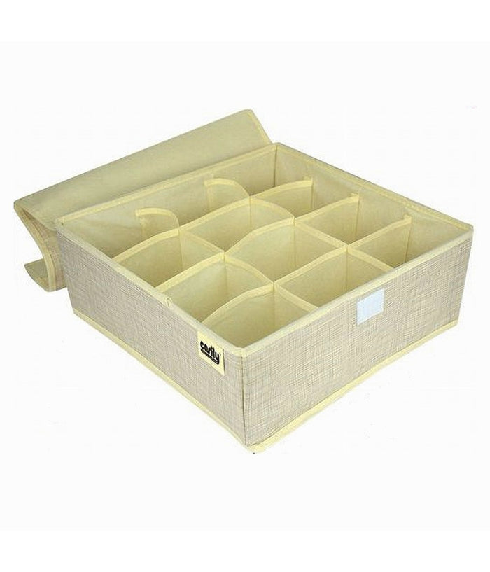 Portaoggetti Tessuto Organizer Contenitore Biancheria 12 Posti 32x32x12 Cm 69718         