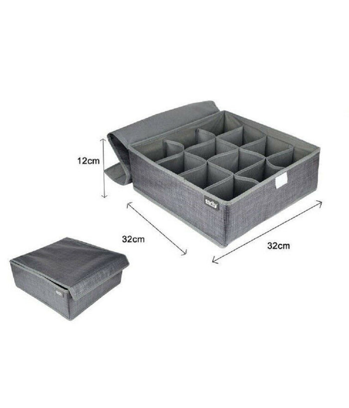 Portaoggetti Tessuto Organizer Contenitore Biancheria 12 Posti 32x32x12 Cm 69718         