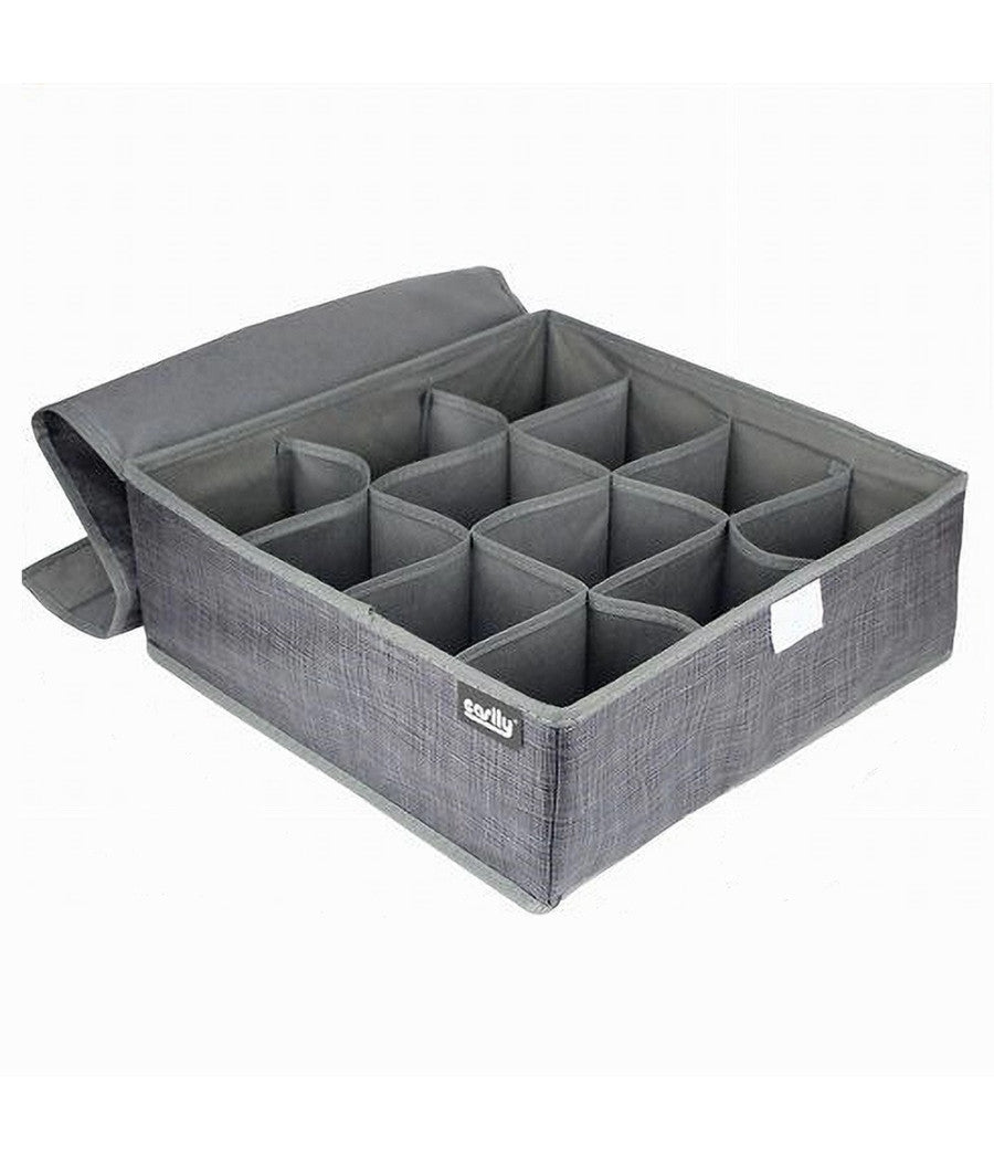 Portaoggetti Tessuto Organizer Contenitore Biancheria 12 Posti 32x32x12 Cm 69718         