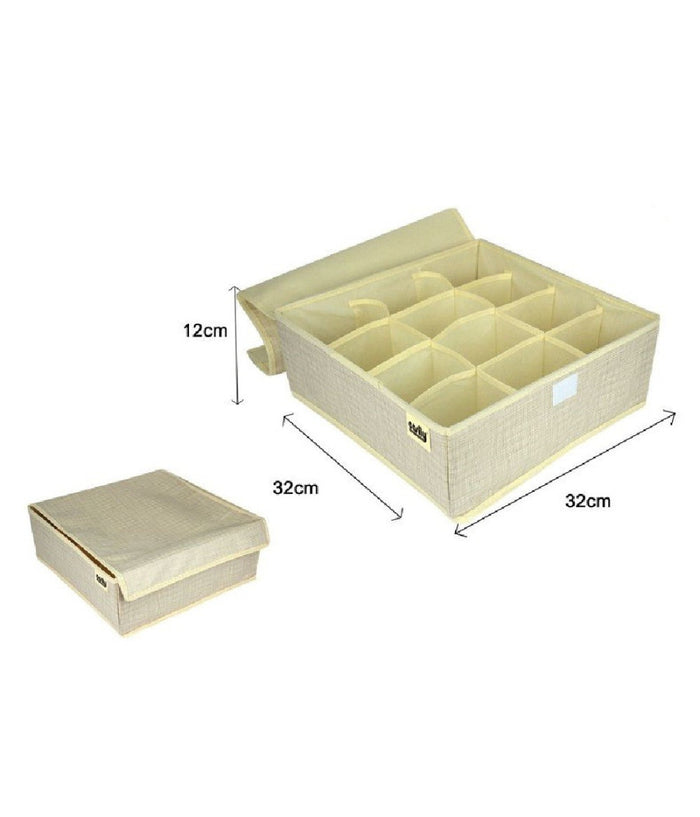 Portaoggetti Tessuto Organizer Contenitore Biancheria 12 Posti 32x32x12 Cm 69718         