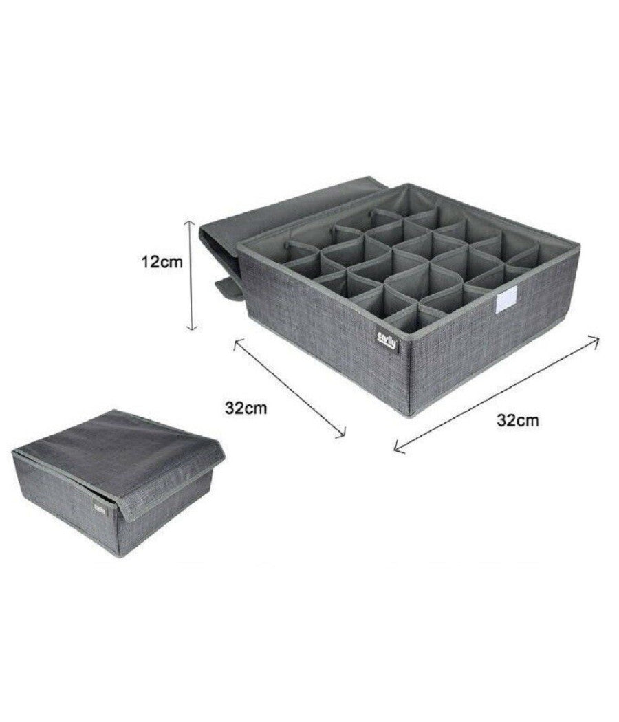 Portaoggetti Tessuto Organizer Contenitore Biancheria 20 Posti 32x32x12 Cm 69720         