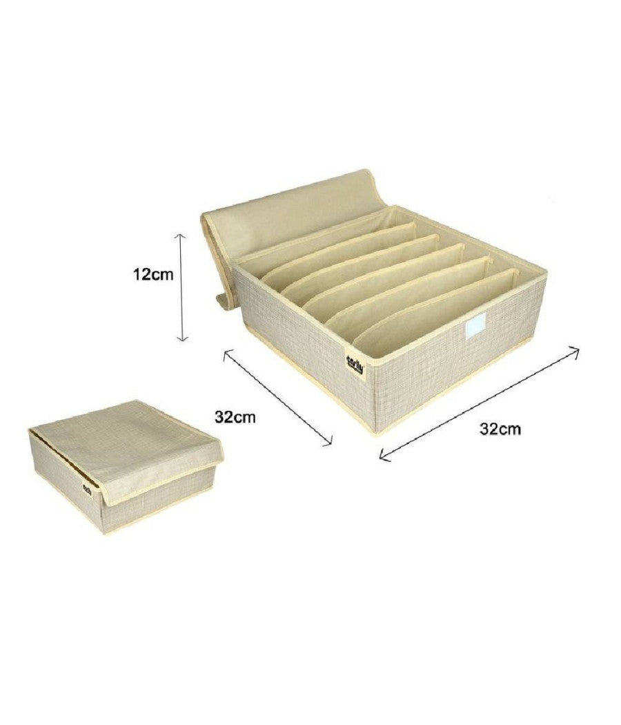 Portaoggetti Tessuto Organizer Contenitore Biancheria 6 Posti 32x32x12 Cm 69716         