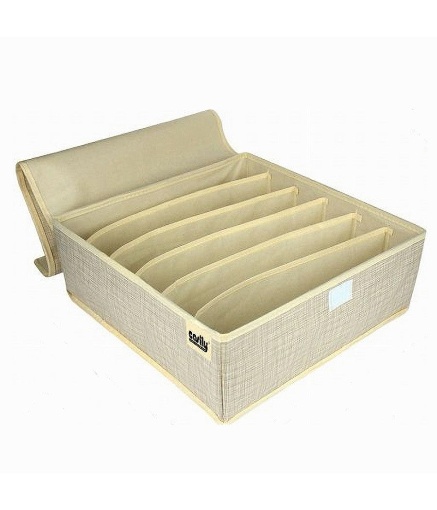 Portaoggetti Tessuto Organizer Contenitore Biancheria 6 Posti 32x32x12 Cm 69716         