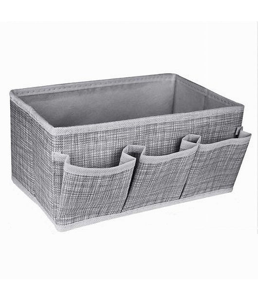 Portaoggetti Tessuto Organizer Contenitore Box Scatola 3 Tasche 25x15x12cm 79419         