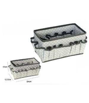 Portaoggetti Tessuto Organizer Contenitore Scatola Multitasche 24x12.5x13cm 53033a         