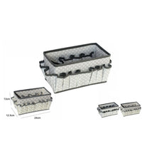Portaoggetti Tessuto Organizer Contenitore Scatola Multitasche 24x12.5x13cm 53033a         