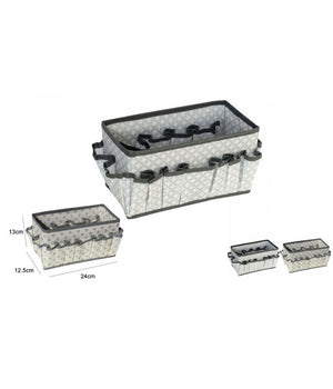 Portaoggetti Tessuto Organizer Contenitore Scatola Multitasche 24x12.5x13cm 53033a         