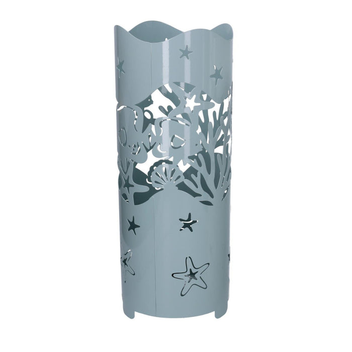 Portaombrelli metallo conchiglie azzurro tondo cm ø19h49