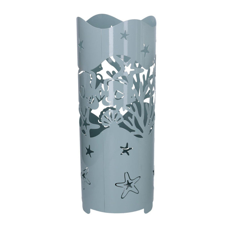 Portaombrelli metallo conchiglie azzurro tondo cm ø19h49