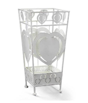 Portaombrelli Metallo Cuore Quadrato Moderno Design Casa Studio 22x47cm 657818         