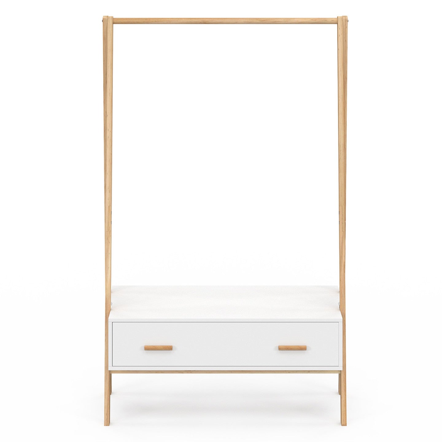 IDMarket - Portapacchi per bambini LEON 130 cm con 1 porta bianca e legno