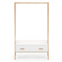 IDMarket - Portapacchi per bambini LEON 130 cm con 1 porta bianca e legno