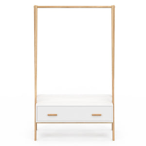 IDMarket - Portapacchi per bambini LEON 130 cm con 1 porta bianca e legno