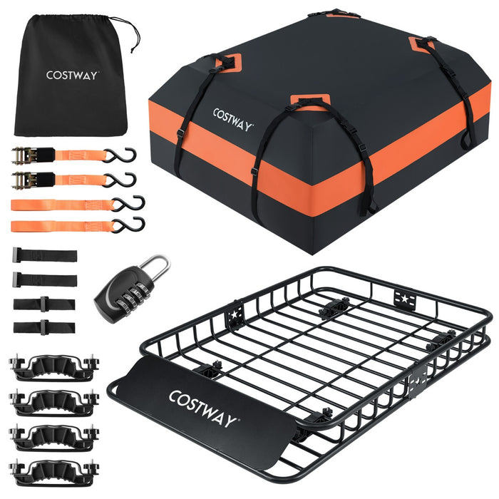 Portapacchi da tetto con borsa impermeabile da 425 L, Porta bagagli universale con cinghie a cricchetto per SUV-Accessori per veicoli