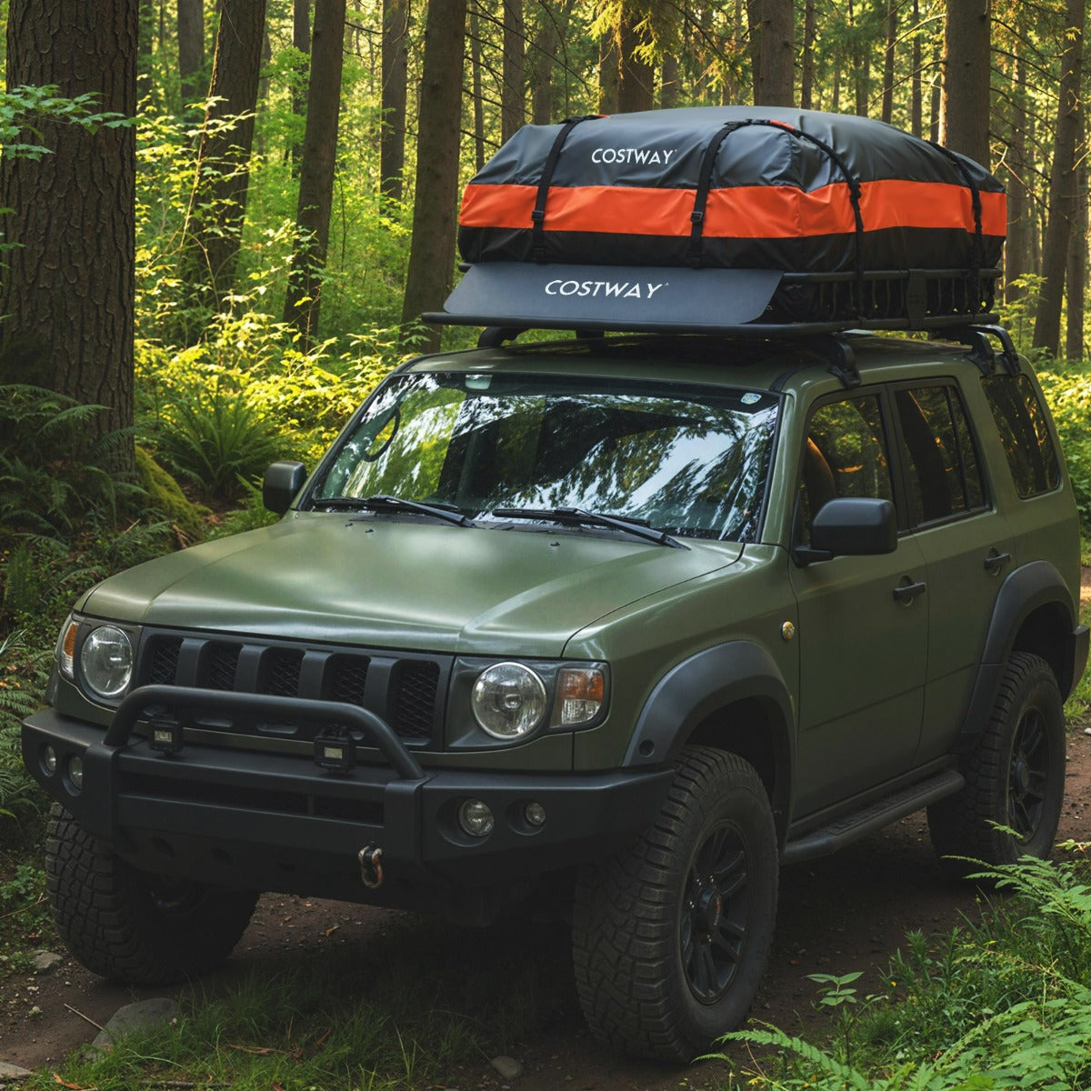 Portapacchi da tetto con borsa impermeabile da 425 L, Porta bagagli universale con cinghie a cricchetto per SUV-Accessori per veicoli