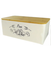 Portapane Contenitore Per Il Pane Con Coperchio In Bamboo Da Usare Come Tagliere         