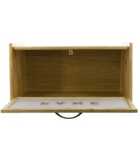 Portapane In Legno Con Vetrina In Vetro Chiusura A Calamita Contenitore 38x22x20cm         